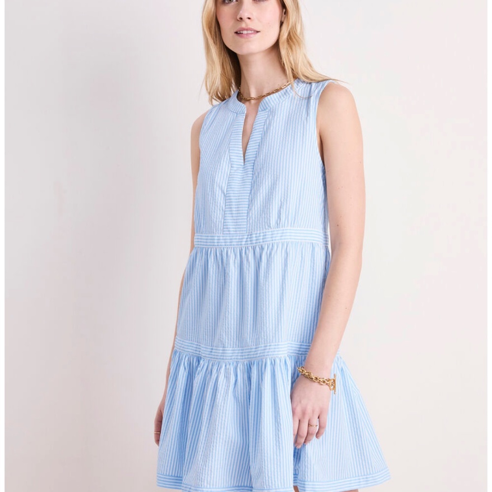 Vineyard Vines Tilly Harbor Performance dress XS grey/white